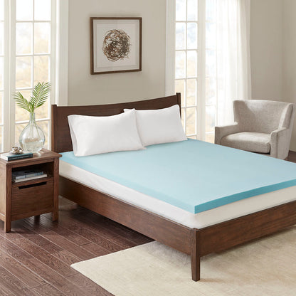 2" Gel Memory Foam with Cooling Cover All Season Reversible Hypoallergenic Cooling Mattress Topper