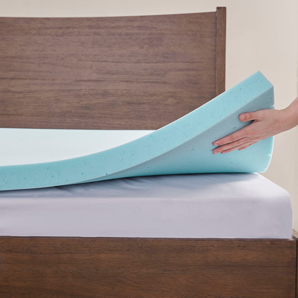 2" Gel Memory Foam with Cooling Cover All Season Reversible Hypoallergenic Cooling Mattress Topper