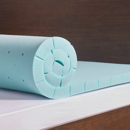 2" Gel Memory Foam with Cooling Cover All Season Reversible Hypoallergenic Cooling Mattress Topper