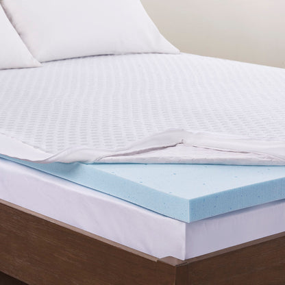 2" Gel Memory Foam with Cooling Cover All Season Reversible Hypoallergenic Cooling Mattress Topper