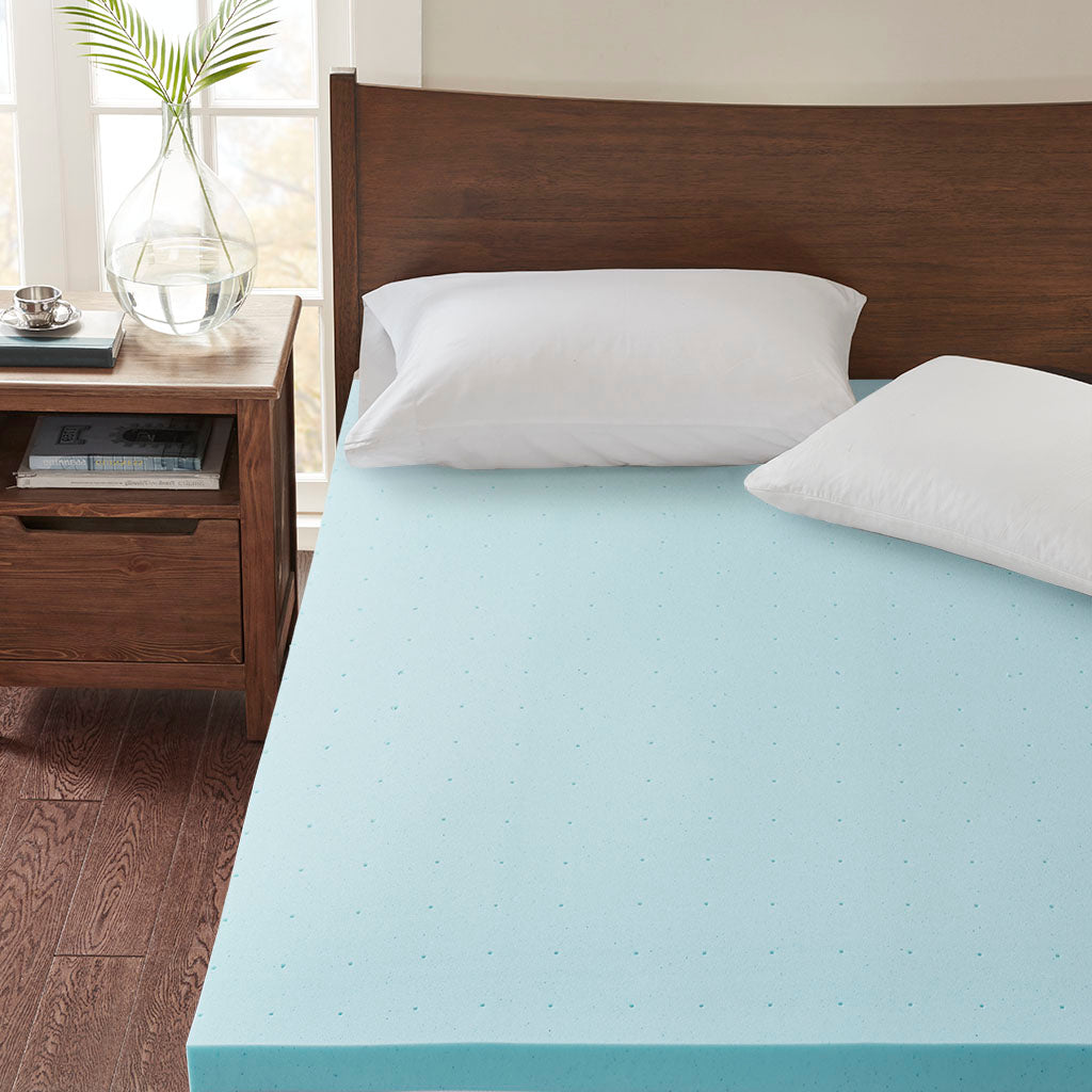 2" Gel Memory Foam with Cooling Cover All Season Reversible Hypoallergenic Cooling Mattress Topper