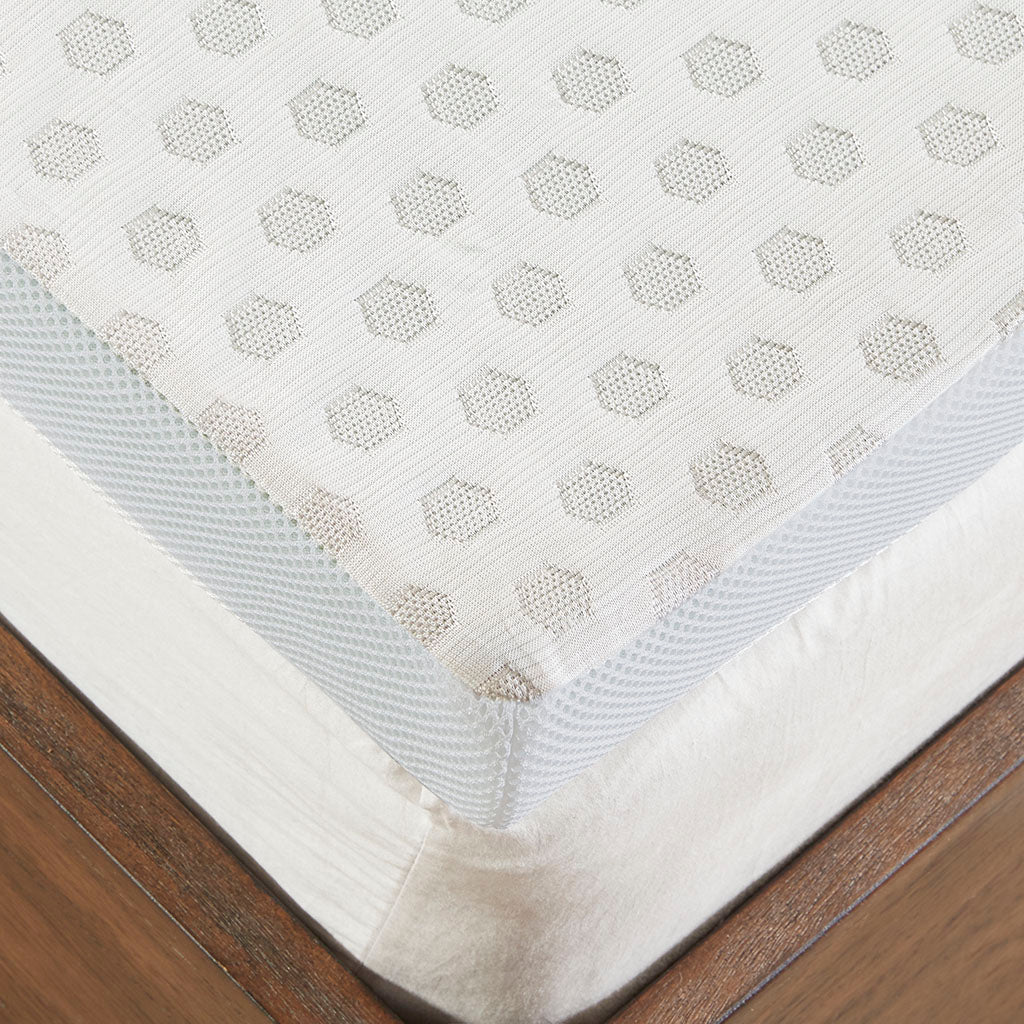 2" Gel Memory Foam with Cooling Cover All Season Reversible Hypoallergenic Cooling Mattress Topper