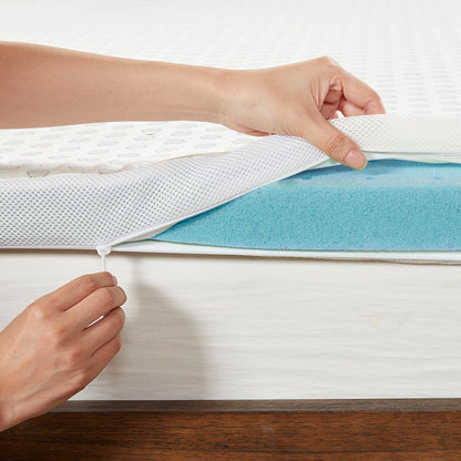 2" Gel Memory Foam with Cooling Cover All Season Reversible Hypoallergenic Cooling Mattress Topper