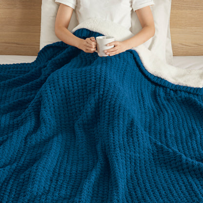 Madison Park Waffle Knit Chenille Throw