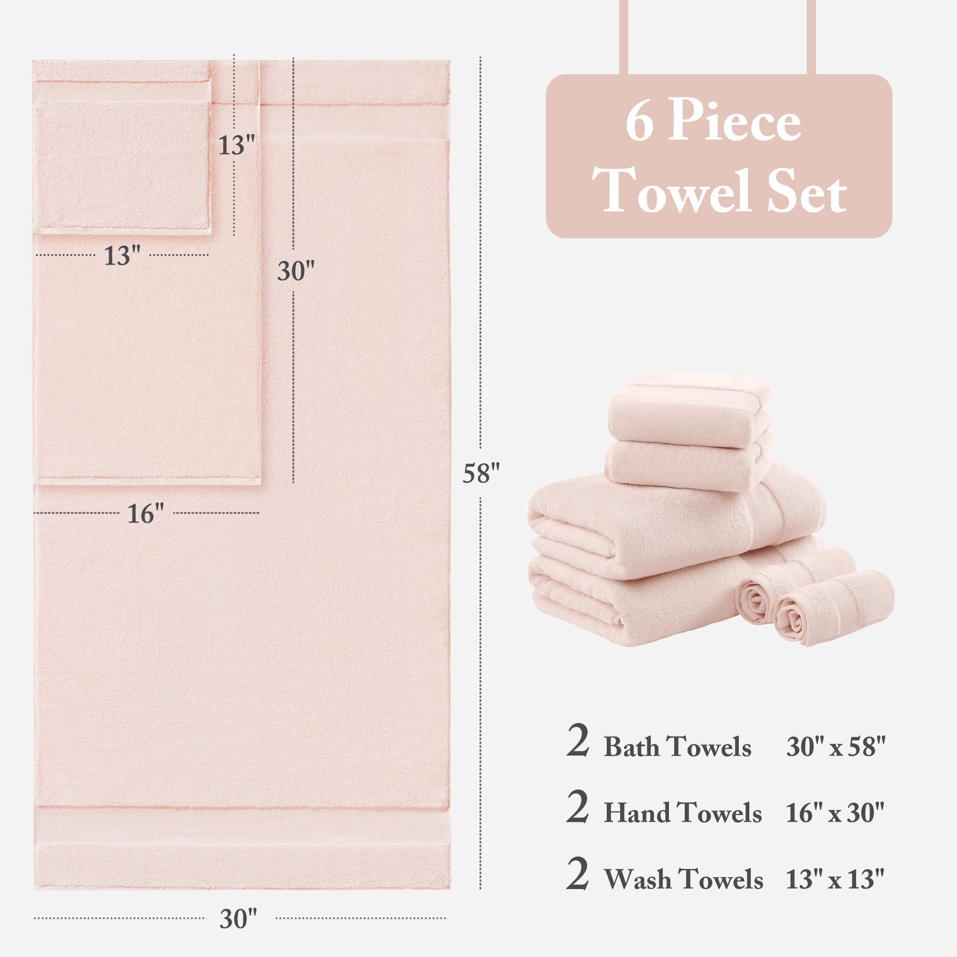 Madison Park Signature Cotton 6 Piece Bath Towel Set