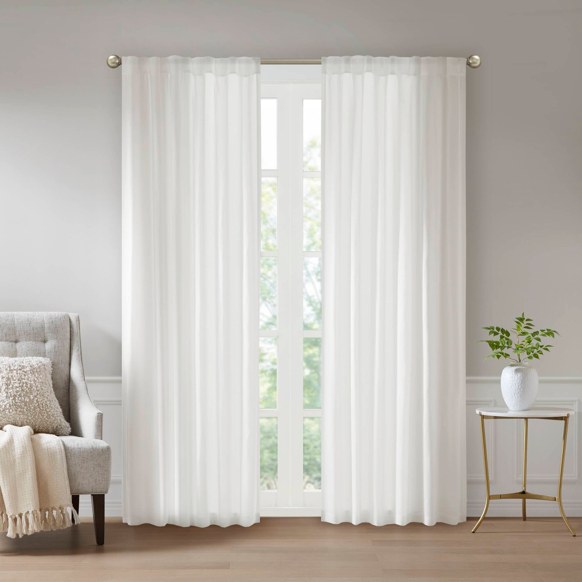 Madison Park Rod Pocket with Back Tab Privacy Curtain Pair