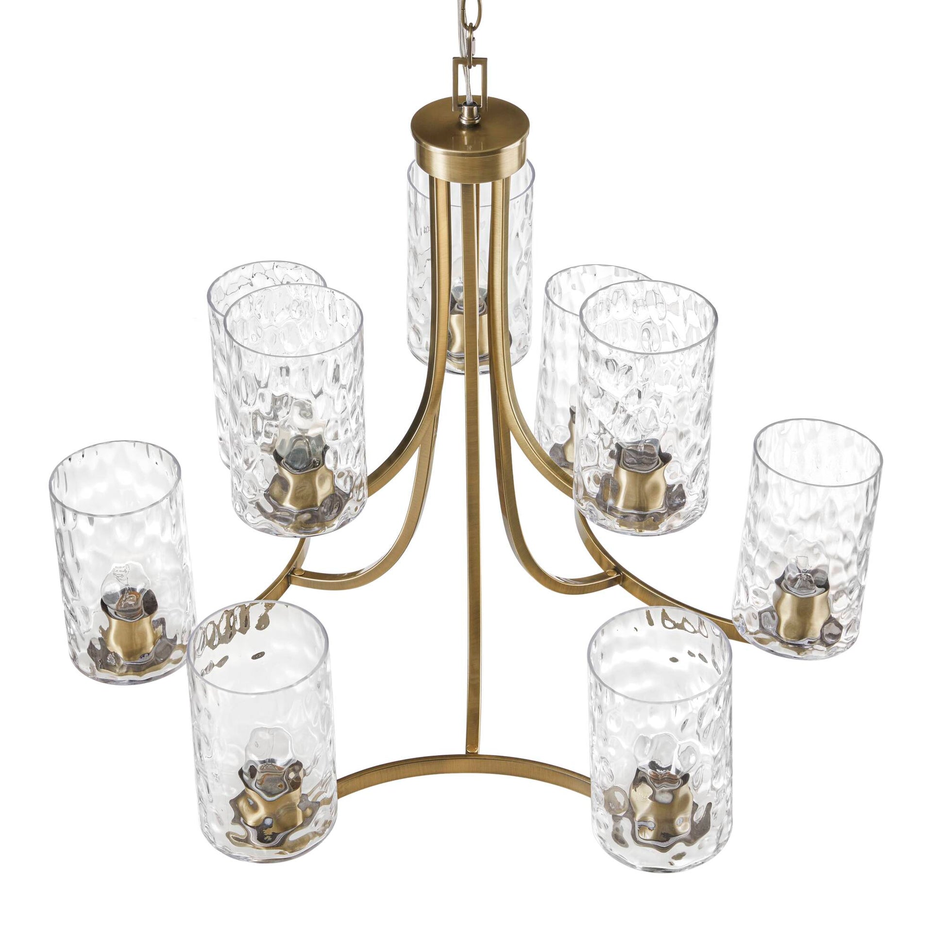 Hampton Hill 9-light Round Tiered Chandelier with Textured Glass Shades