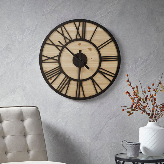 Madison Park 23.6" Wood Wall Clock