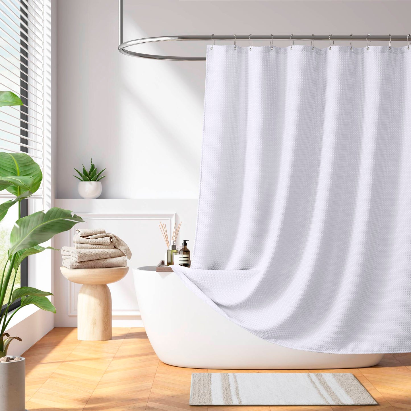 Madison Park Waffle Shower Curtain