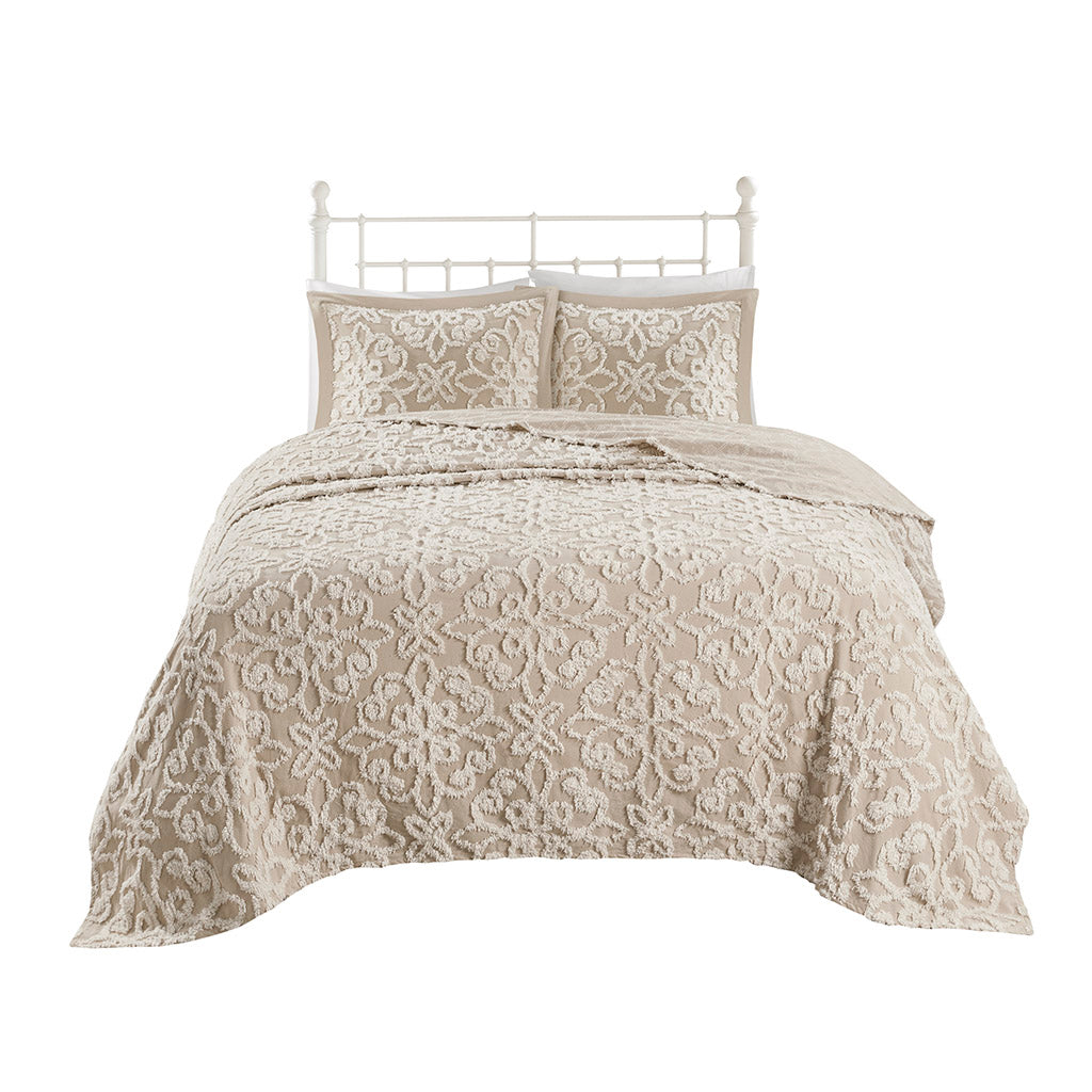 Madison Park 3 piece Tufted Cotton  bedspread  set