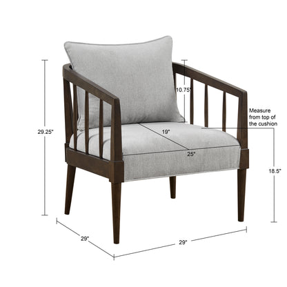 Madison Park Spindle Accent Armchair with Removable Back Pillow