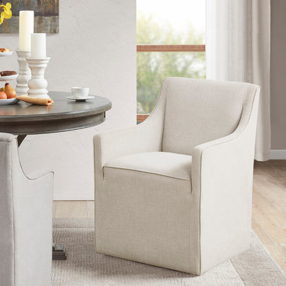 Madison Park Skirted Dining Arm Chair with Casters