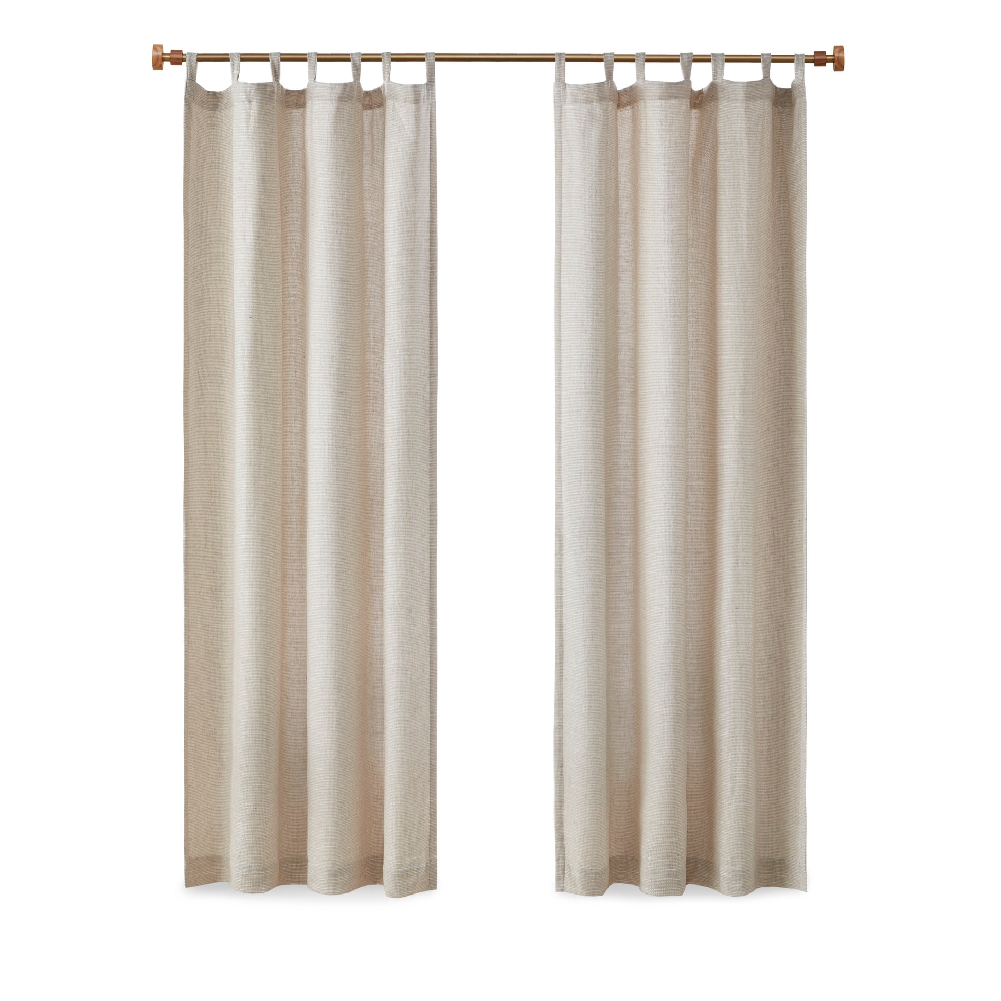 Madison Park Faux Linen Tab Top Fleece Lined Curtain Panel