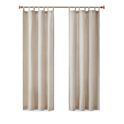 Madison Park Faux Linen Tab Top Fleece Lined Curtain Panel