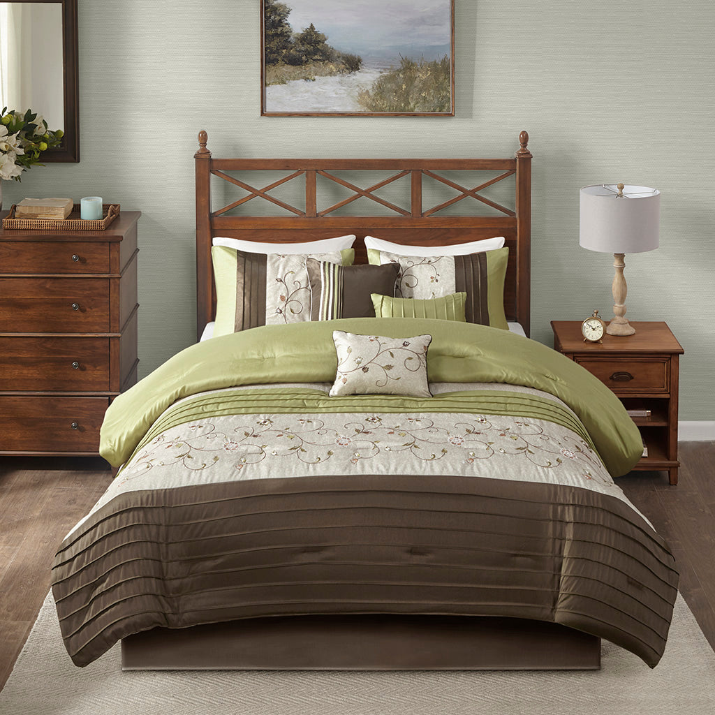 Madison Park Embroidered 7 Piece Comforter Set