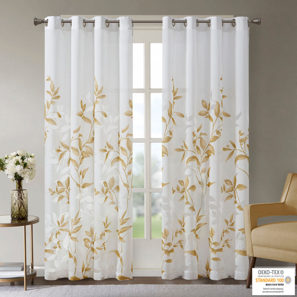 Madison Park Burnout Printed Curtain Panel