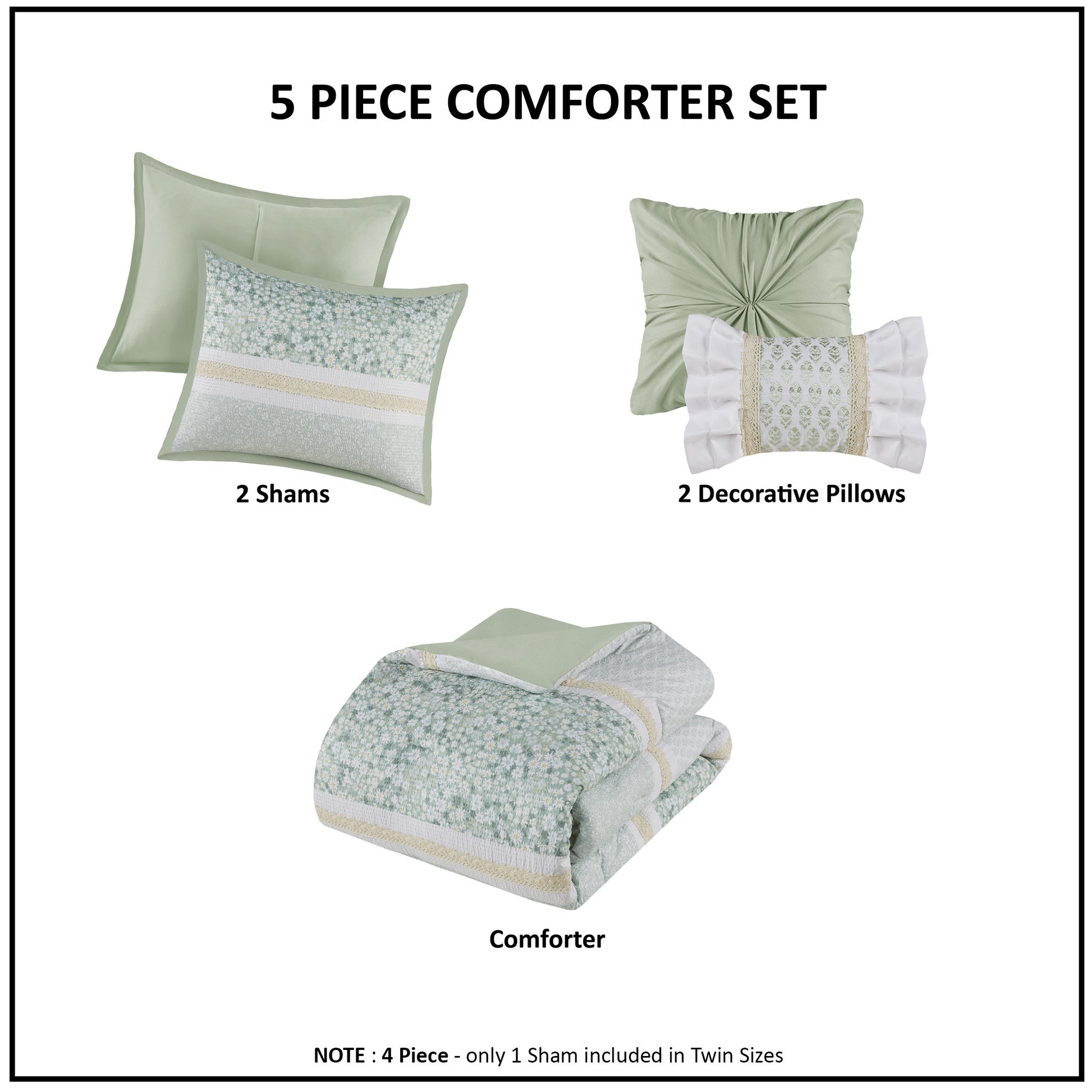Madison Park 5 Piece Seersucker Comforter Set with Throw Pillows
