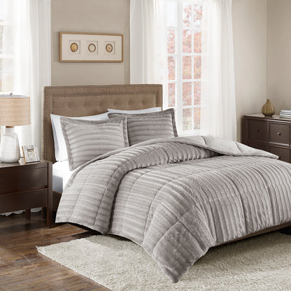 Madison Park Faux Fur Comforter Mini Set