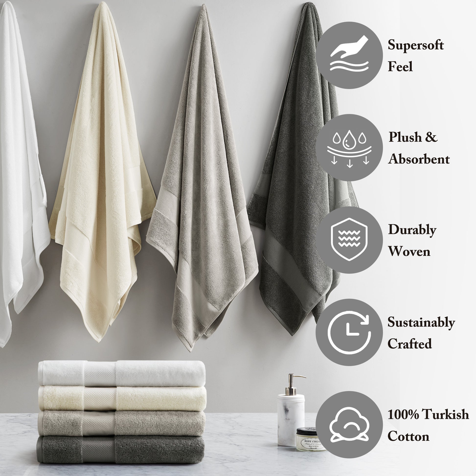 Madison Park Signature 100% Cotton Bath Sheet 2 Piece Set