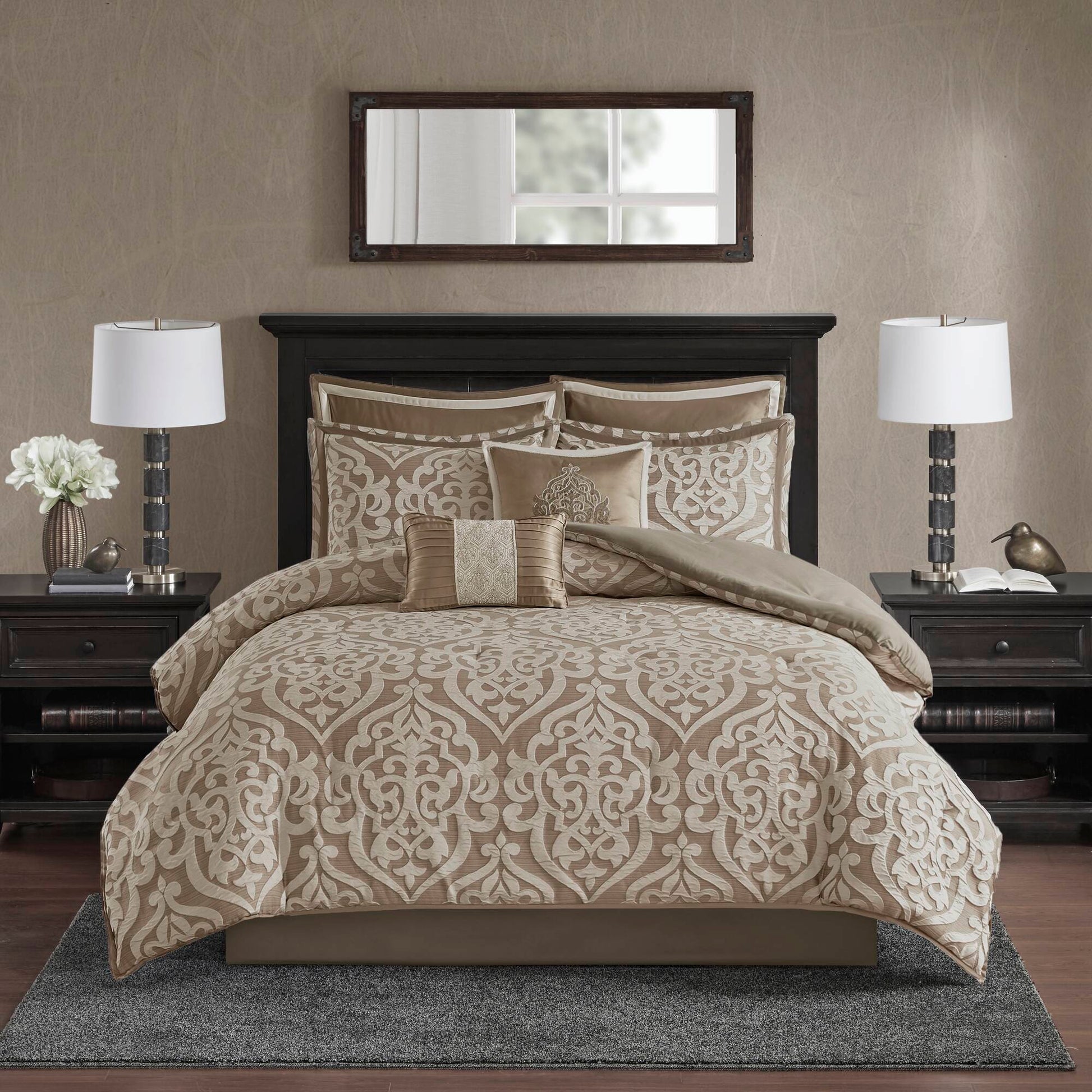 Madison Park 8 Piece Jacquard Comforter Set