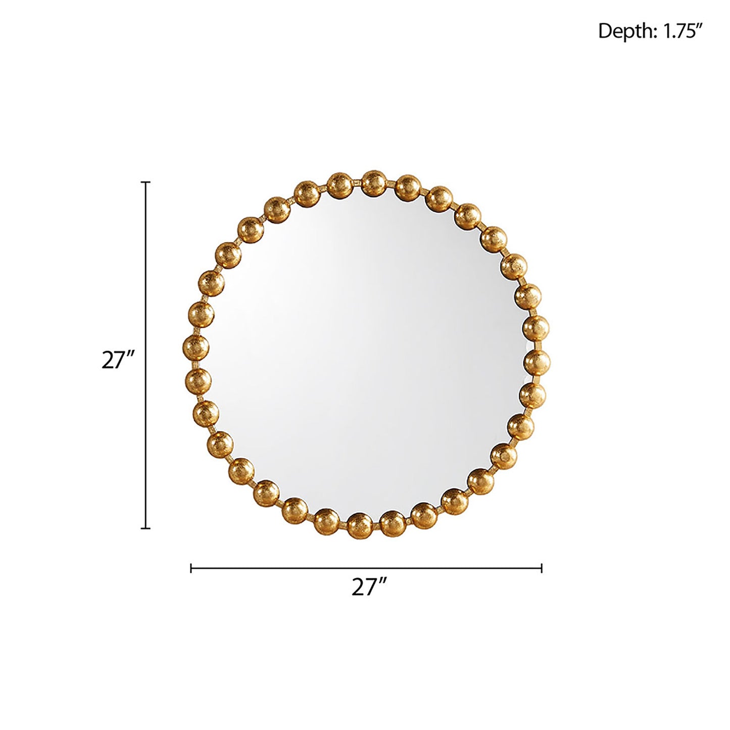 Madison Park Signature Beaded Round Wall Mirror 27"D