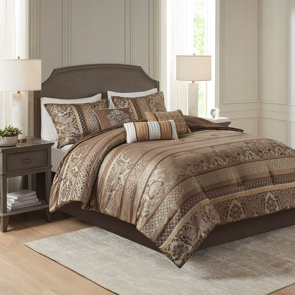 Madison Park 7 Piece Jacquard Comforter Set