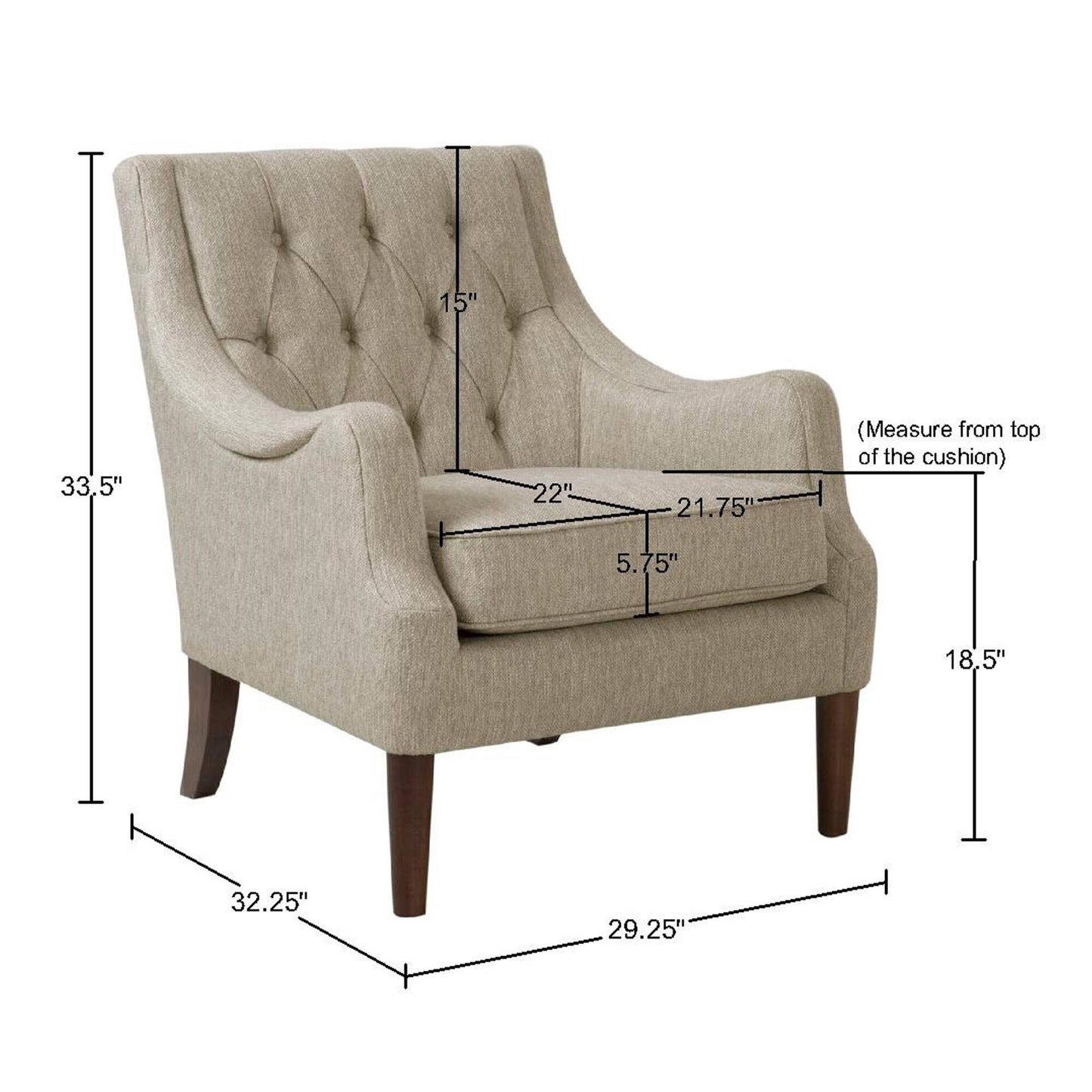 Madison Park Button Tufted Accent Chair