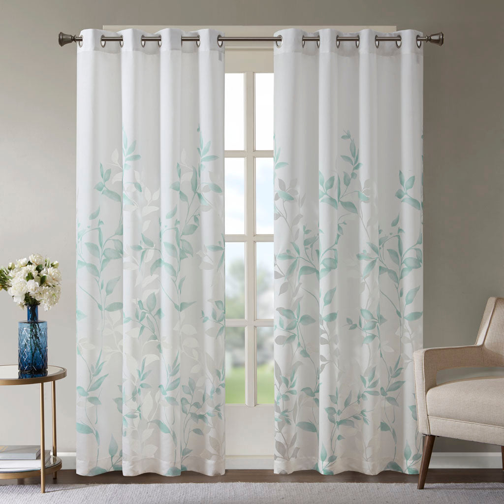 Madison Park Burnout Printed Curtain Panel Pair