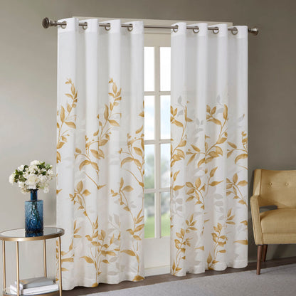 Madison Park Burnout Printed Curtain Panel