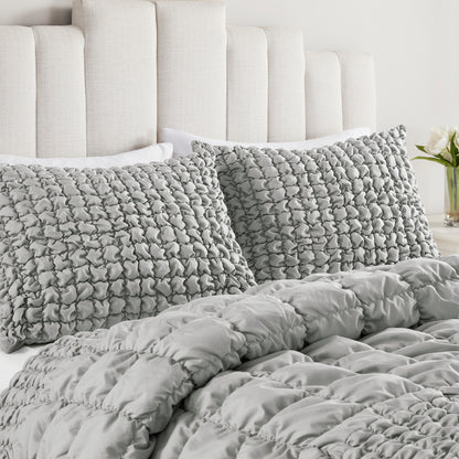 Madison Park 3 Piece Stripe Ruched Comforter Set