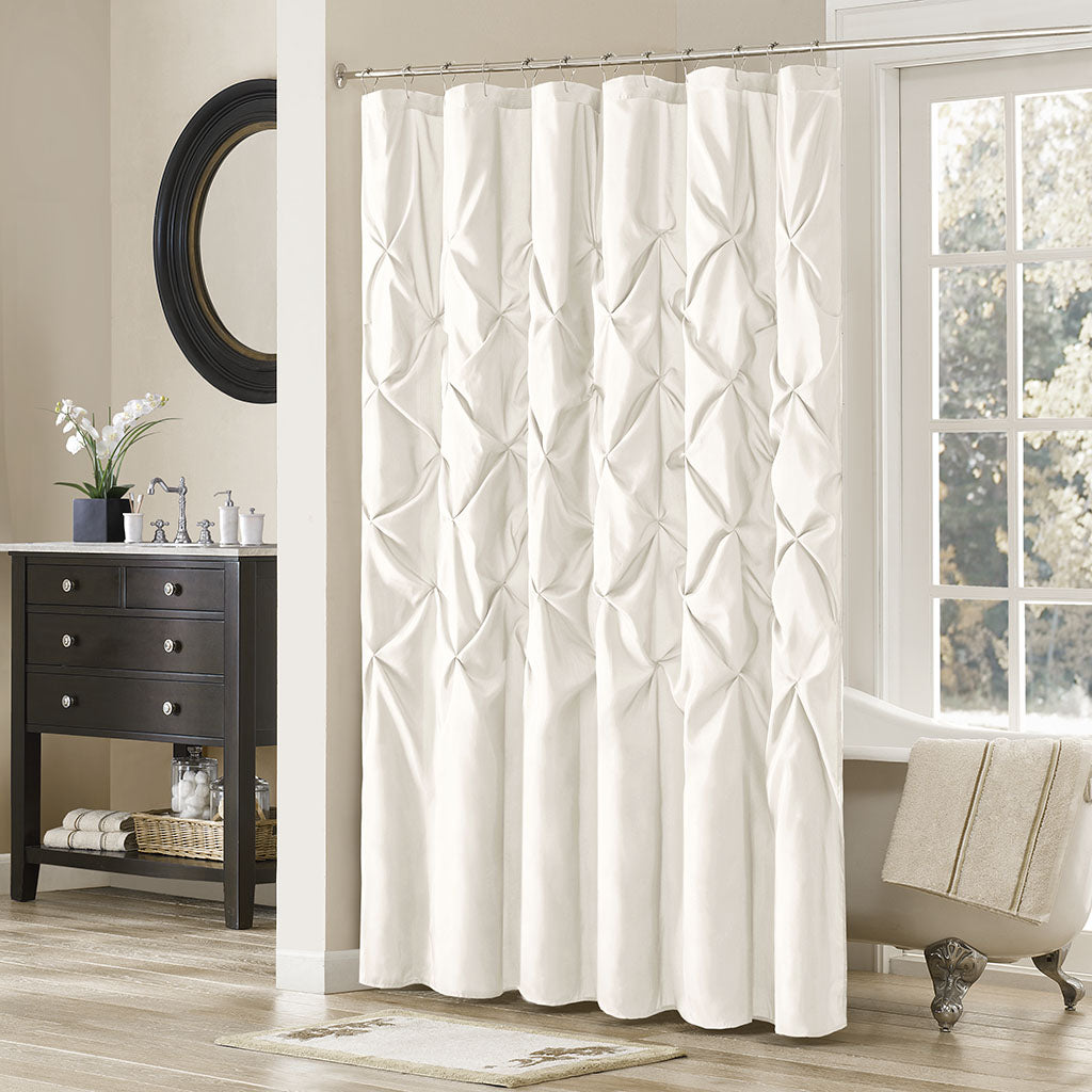 Madison Park Tufted Semi-Sheer Shower Curtain