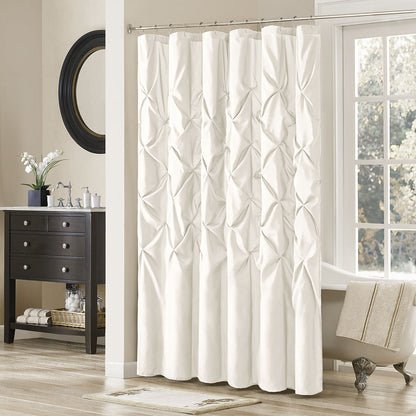 Madison Park Tufted Semi-Sheer Shower Curtain