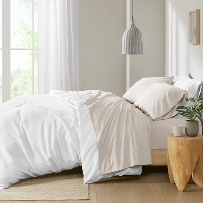 🎁 Peached Percale 200 Thread Count Relaxed Cotton Percale Sheet Set (100% off)
