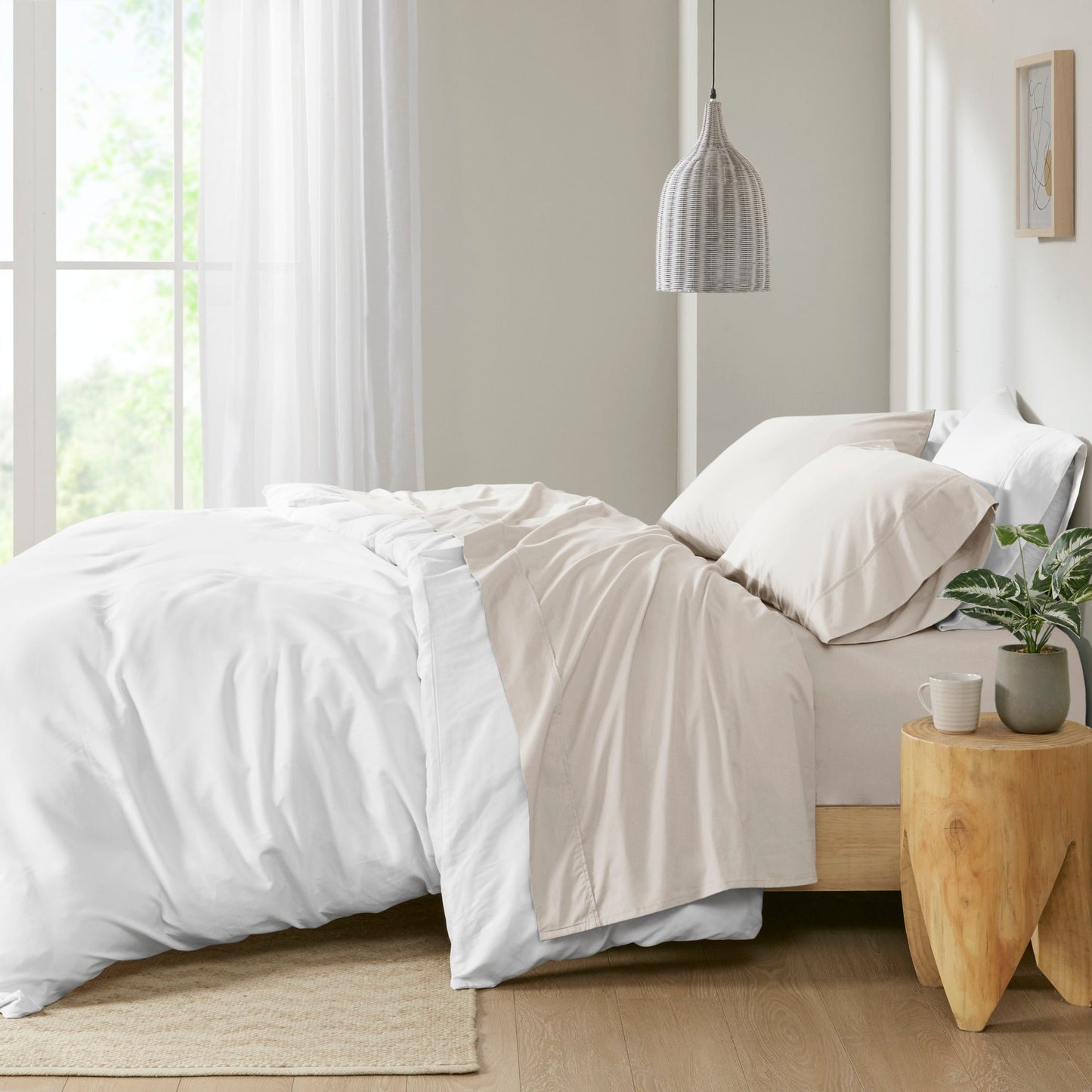 🎁 Peached Percale 200 Thread Count Relaxed Cotton Percale Sheet Set (100% off)