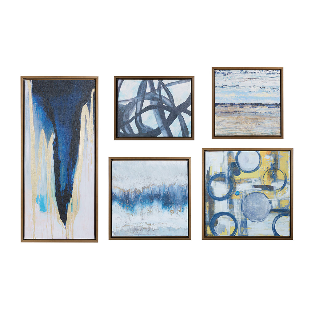 Madison Park Abstract 5-piece Gallery Framed Canvas Wall Art Set