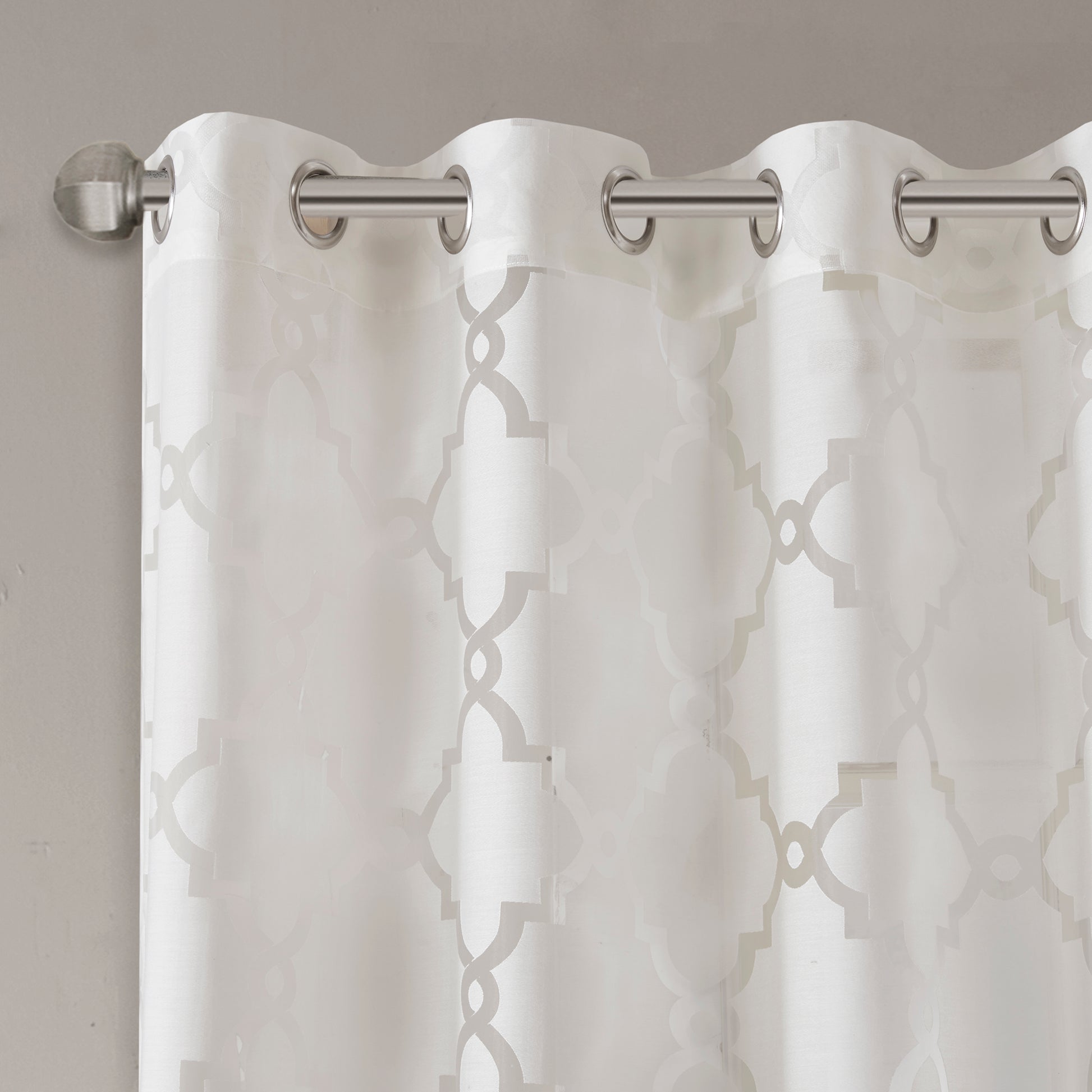 Madison Park Fretwork Burnout Sheer Curtain Panel