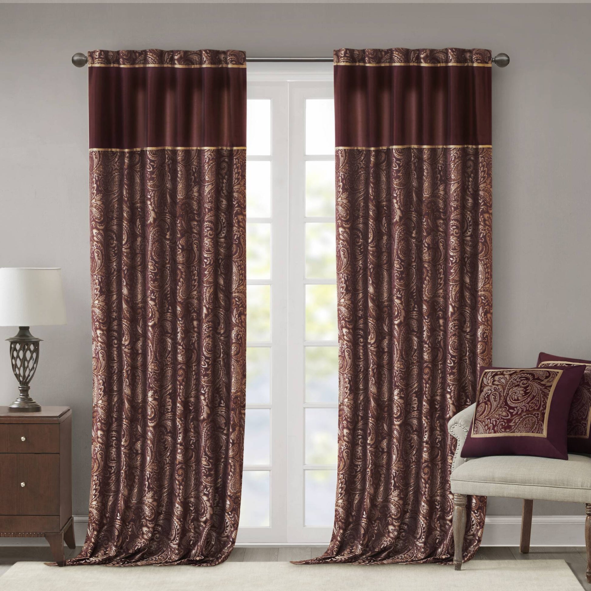 Madison Park Jacquard Curtain Panel Pair