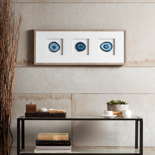 Madison Park Real Stone Framed Glass and Double Matted Wall Art