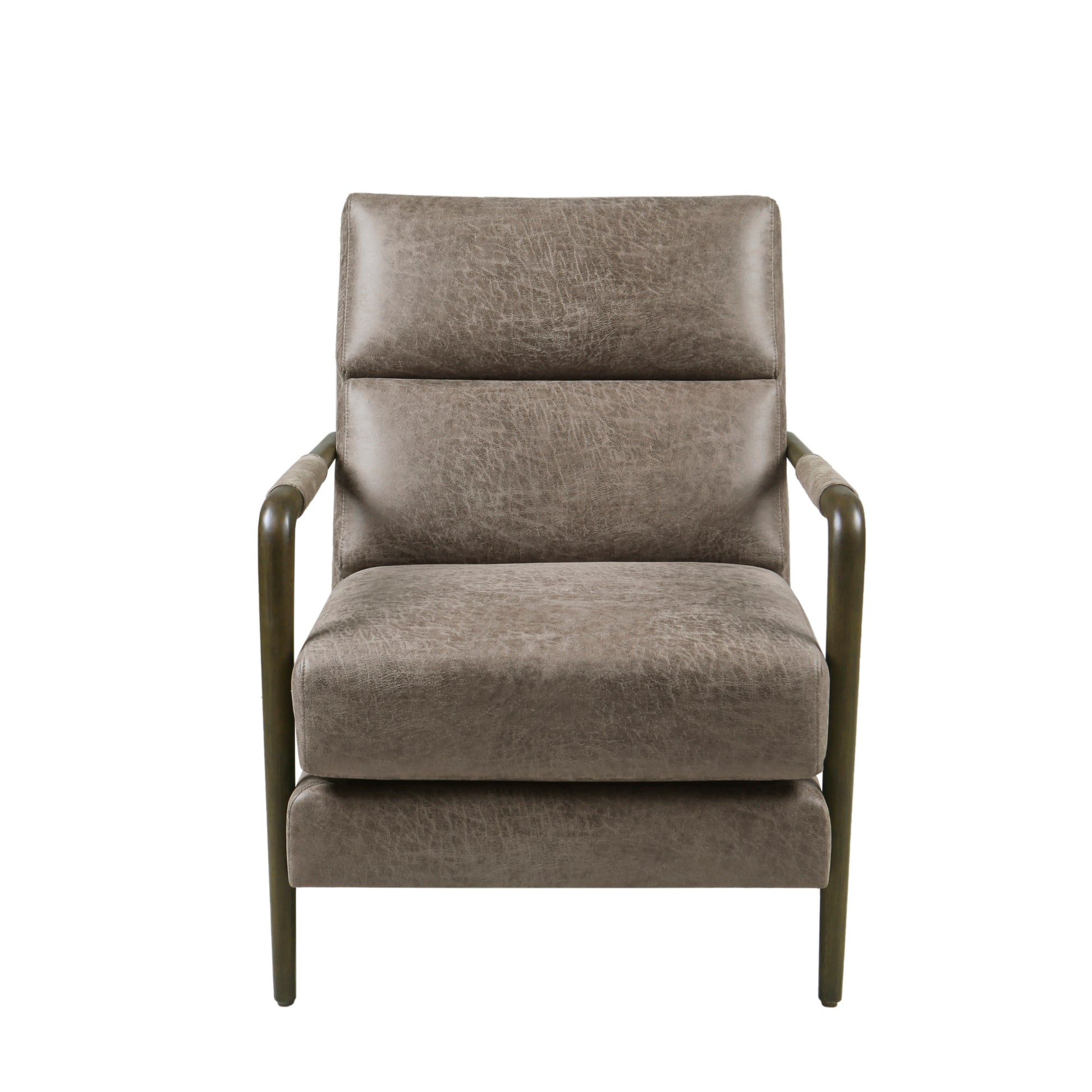 Madison Park Faux Leather Channel Accent Armchair