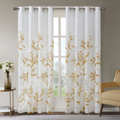 Madison Park Burnout Printed Curtain Panel