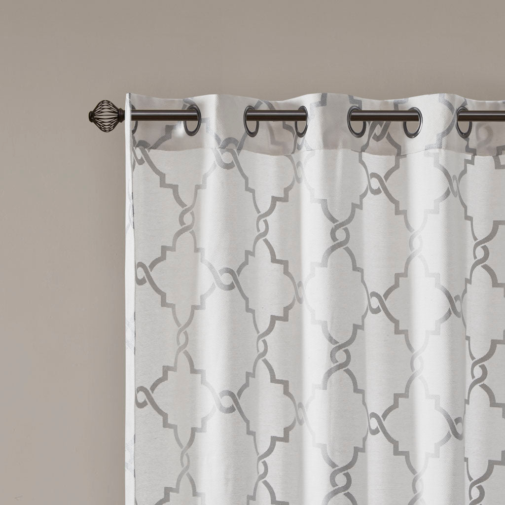 Madison Park Fretwork Print Grommet Top Window Curtain Panel