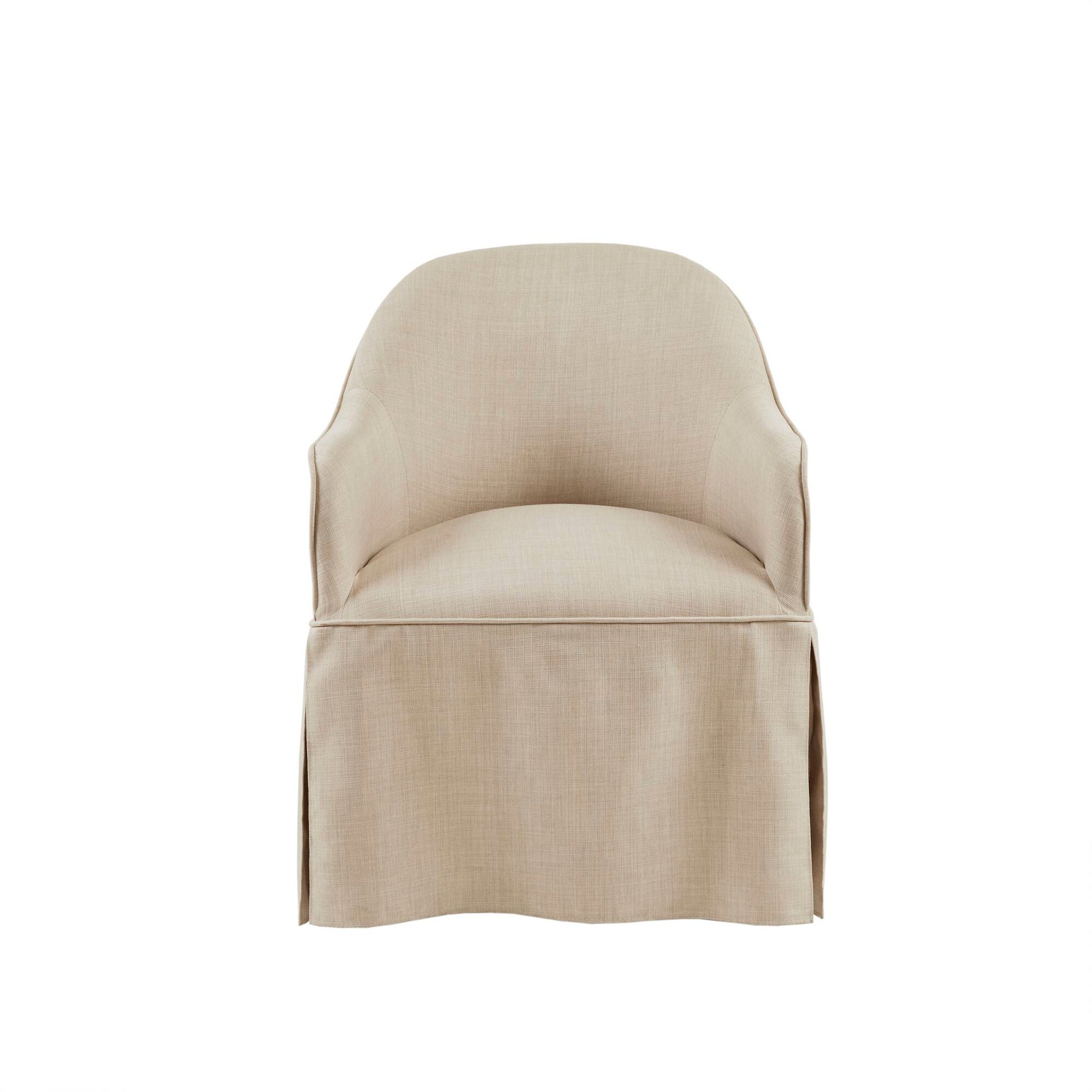 Madison Park Skirted Dining Arm Chair with Casters
