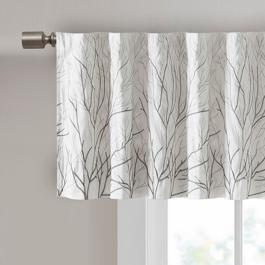 Madison Park Faux Silk Embroidered Window Valance