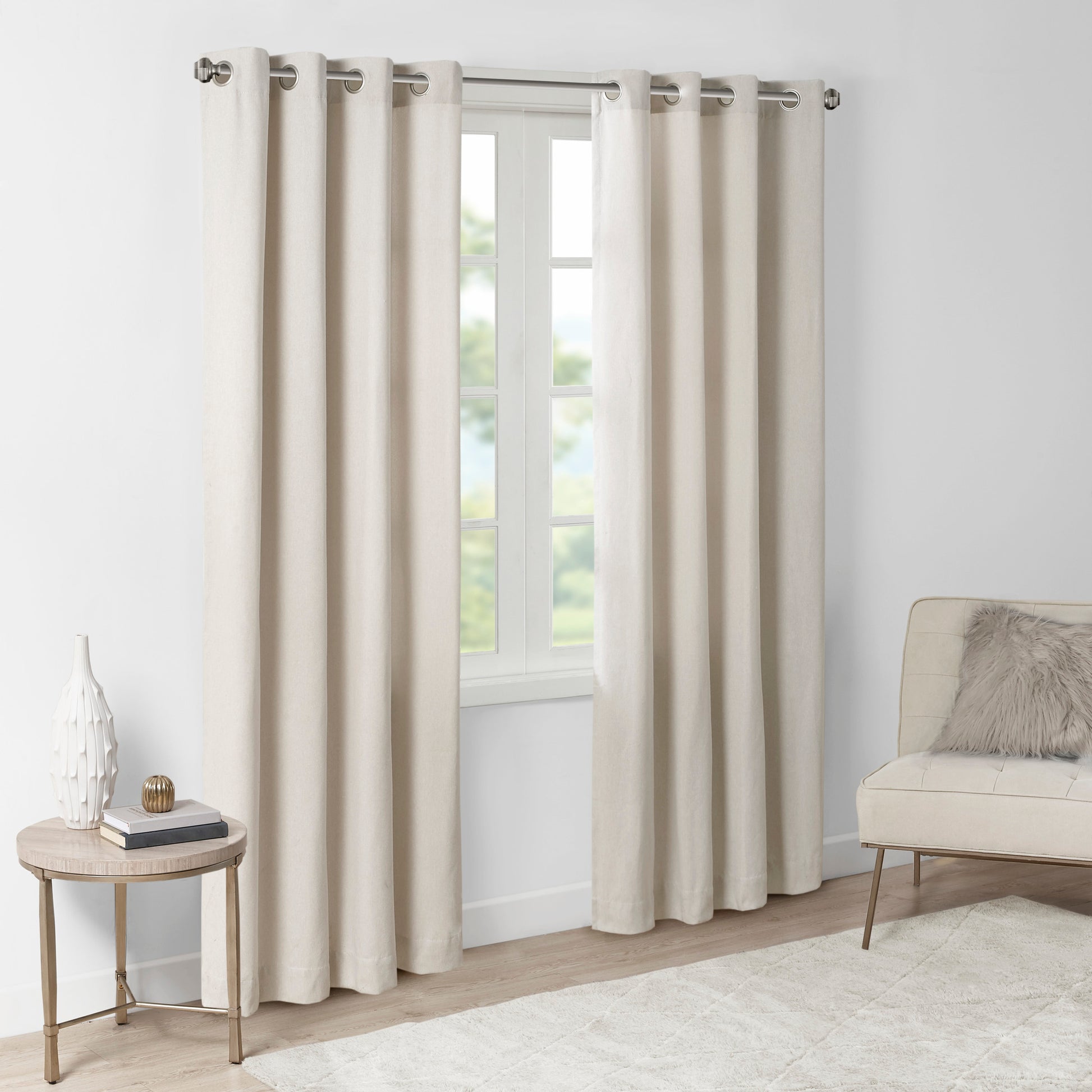 Madison Park Solid Piece Dyed Grommet Top Curtain Panel