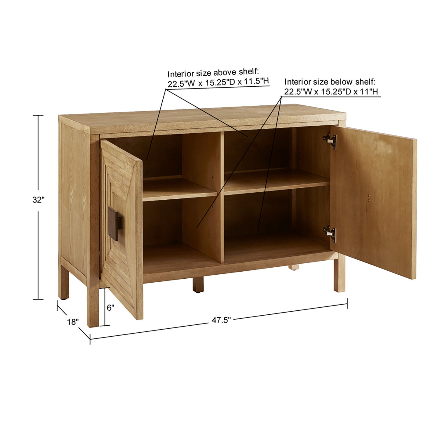 Madison Park 2-Door Accent Cabinet with Adjustable Shelves