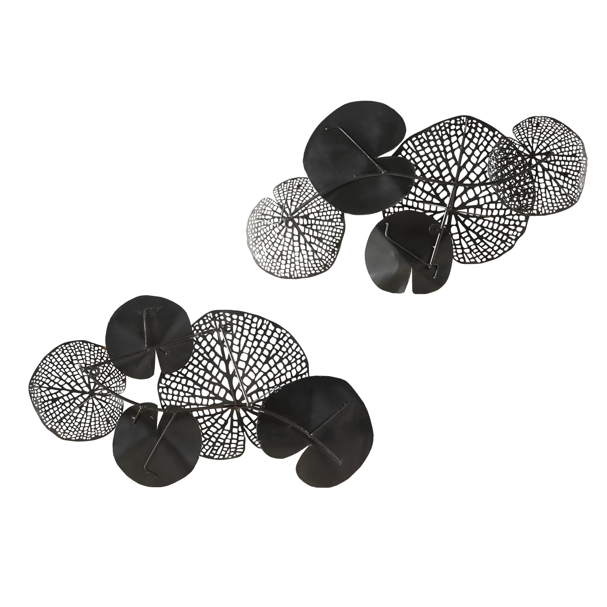 Madison Park Multi-colored Lily Pad Leaves 2-piece Metal Wall Decor Set