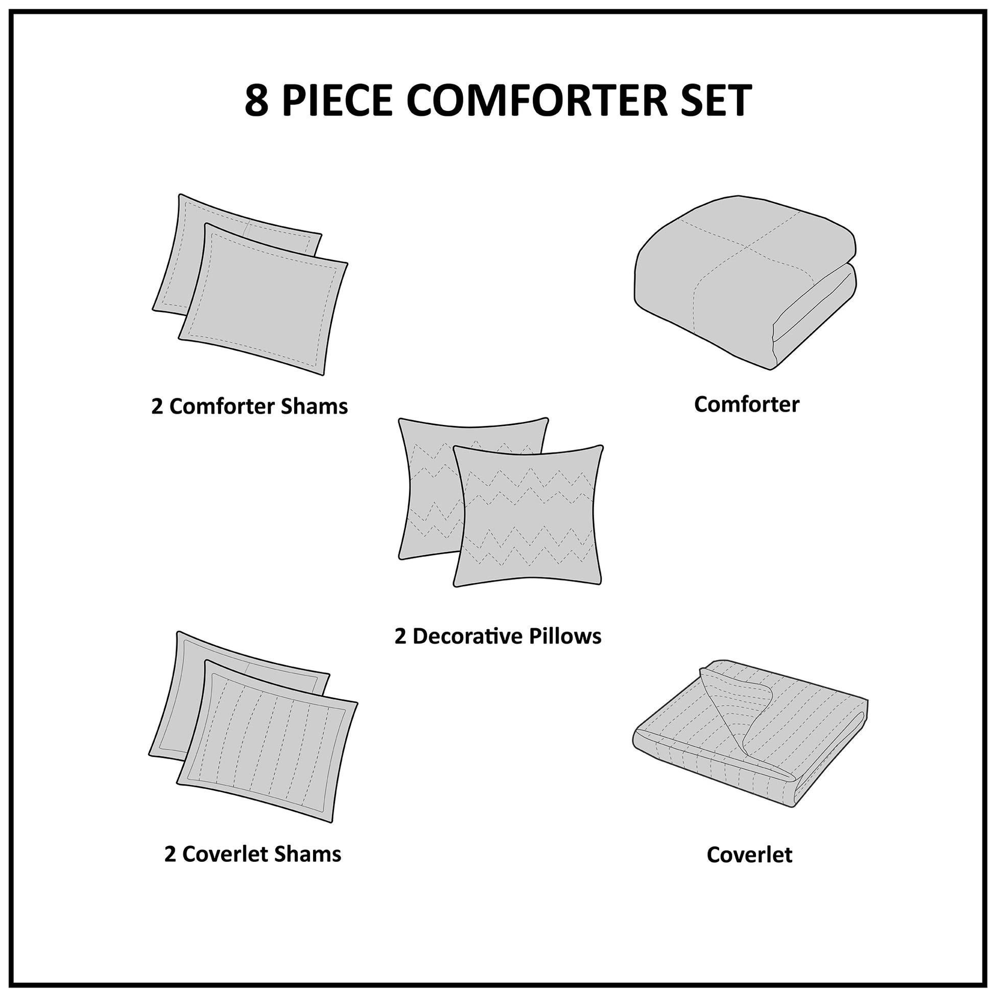 Madison Park 8 Piece Comforter and Quilt Set Collection