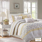 Madison Park 6 Piece Cotton Percale Quilt Set with Throw Pillows