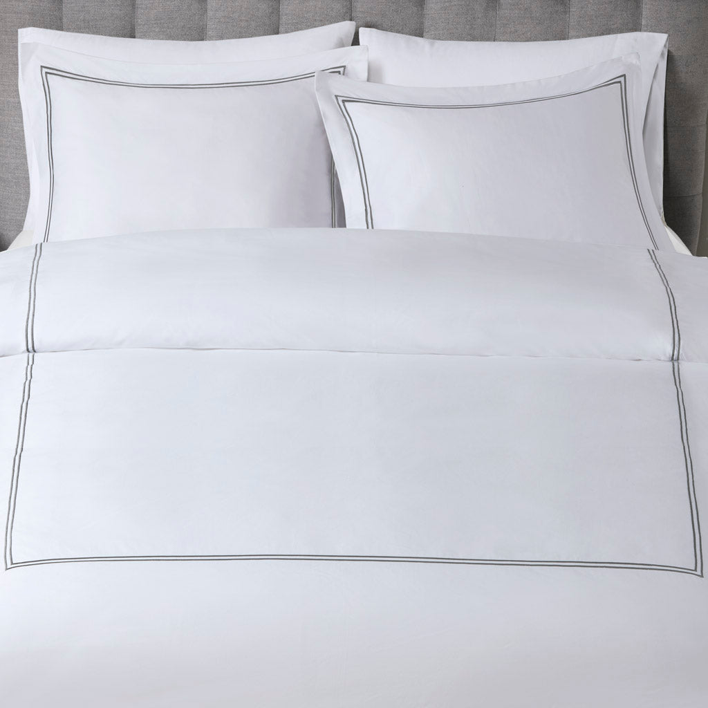 Madison Park Signature 100% Cotton Sateen Embroidered Duvet Cover Set