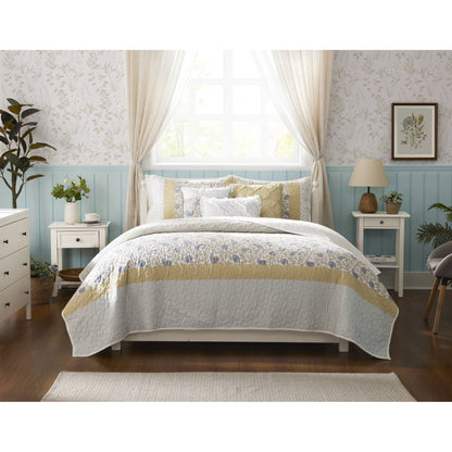 Madison Park 6 Piece Cotton Percale Quilt Set with Throw Pillows
